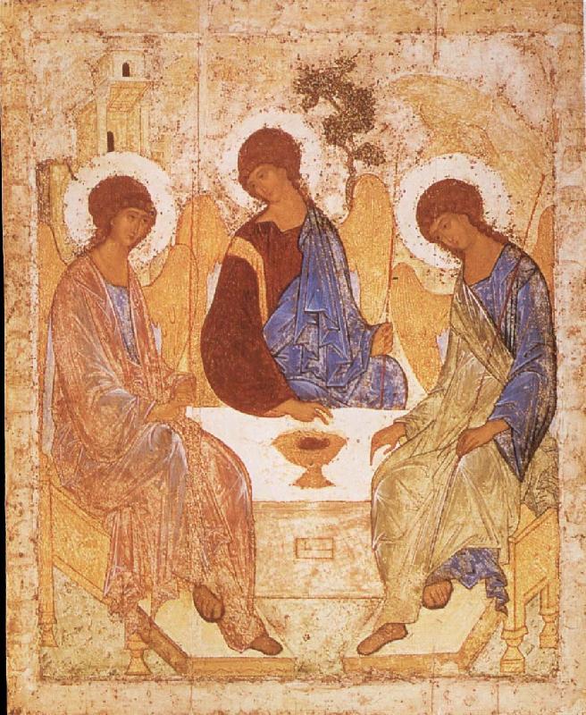 unknow artist Andrei Rublev, The gammaltestamentliga Trinity china oil painting image